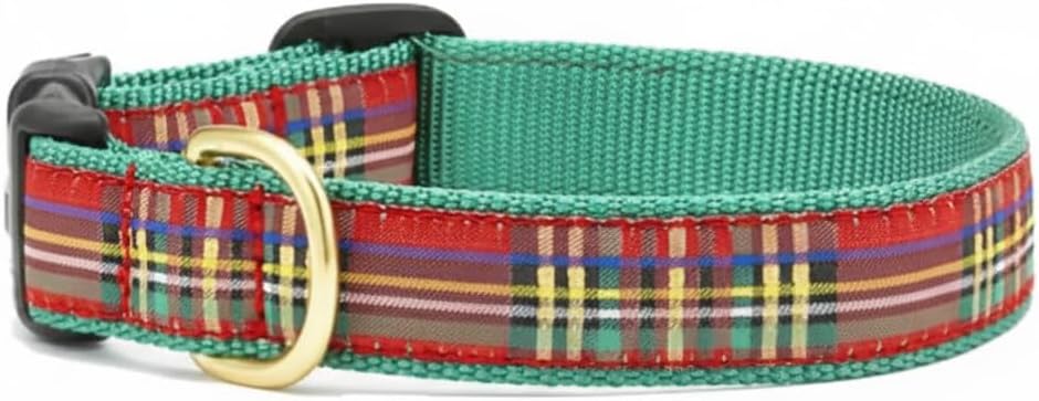 Up Country Christmas Sparkle Plaid Pattern Dog Leash, 6 Foot Long 1 Inch Wide Width