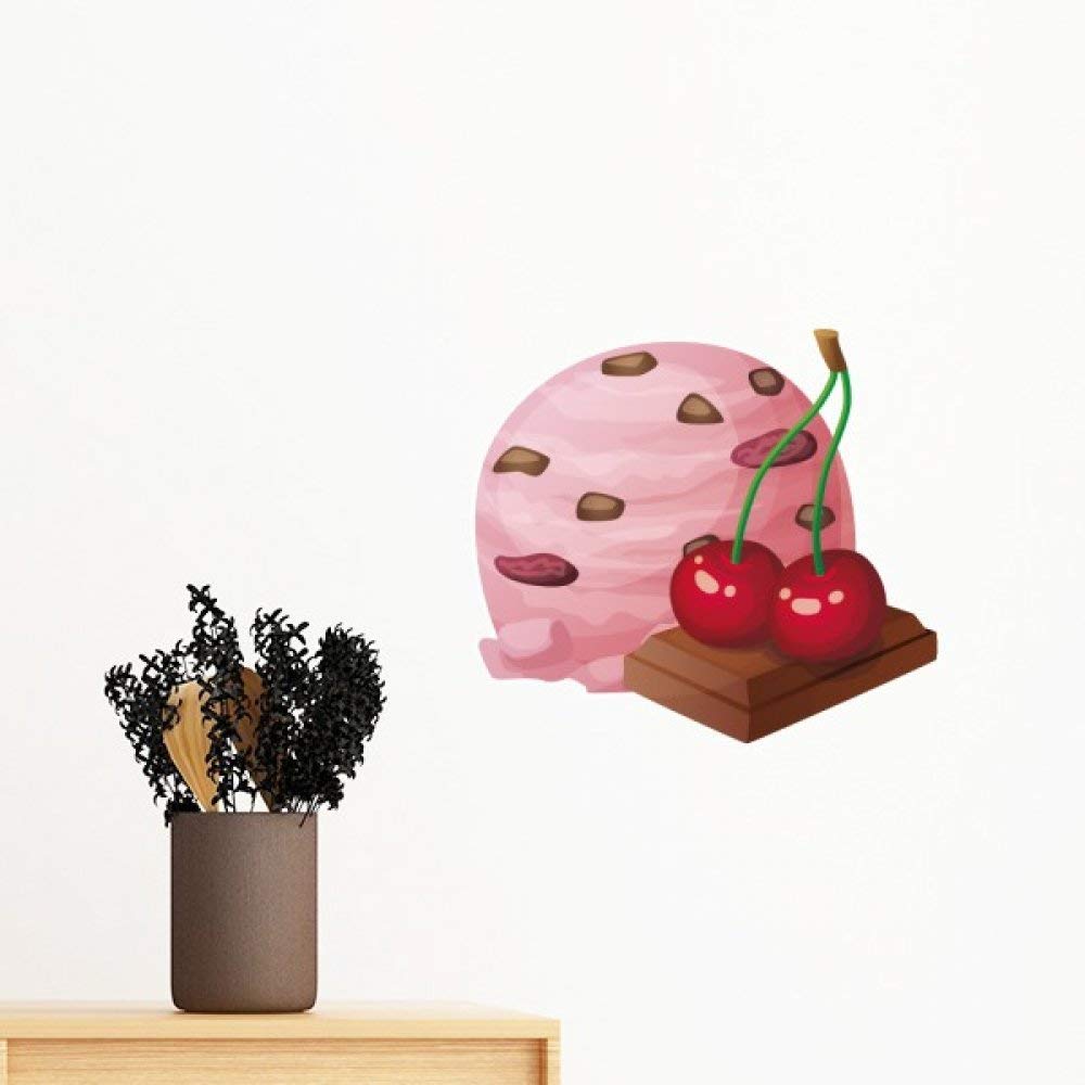 Crème glacée Chocolat Cerise Sticker Mural Amovible pour Décoration Chambre Enfant 80cm