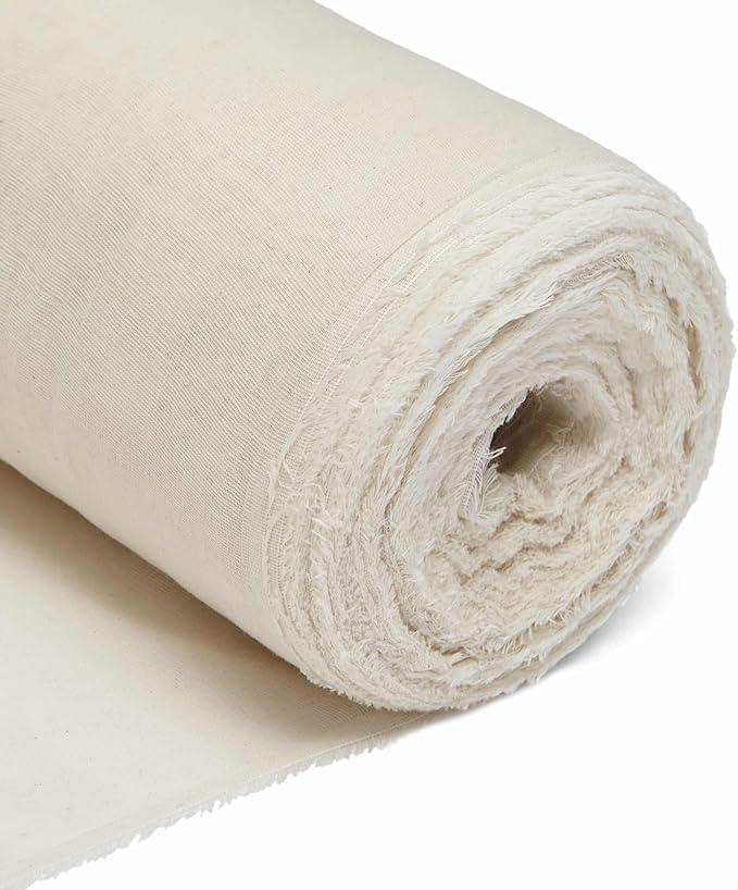 Cotton Cloth 51 Inches 55GSM, 130cm Wide for Weddings & Events - Fabric for Draping, Decoration & Crafting - Versatile, Ideal for DIY Projects -Craft Queen LTD (Natural, 5 Meter)