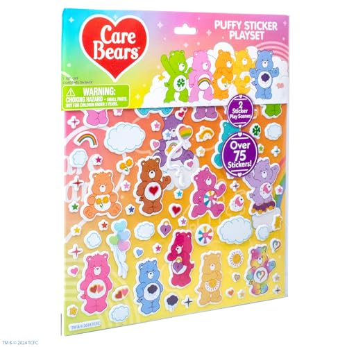 Care Bears Puffy Sticker Playset - Over 75 Reusable Stickers & 2 Play Scenes, Fun Activities, Travel Toys for Kids Ages 4-8 - Image 8