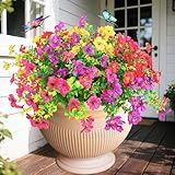 Sanareo Artificial Fall Flowers for Outdoors, 12 Bunches UV Resistant Fake Flower...