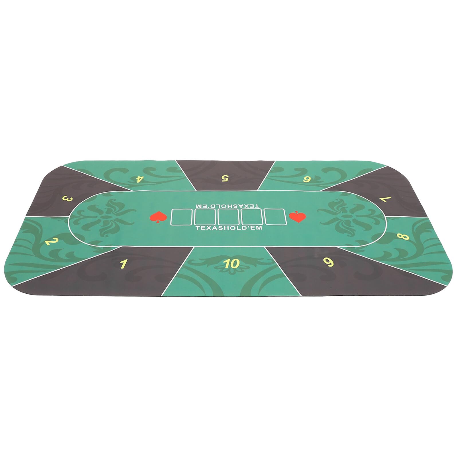 GARVALON Poker Tischdecke aus Gummi in Grün Rechteckige Tischunterlage mit Rutschfester Oberfläche und Dekorativem Effekt für Pokerspiele und Würfelspiele zu Hause
