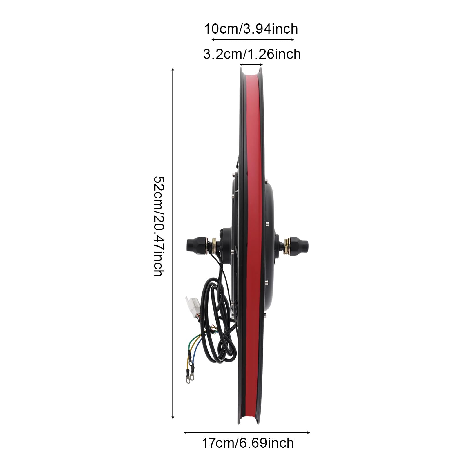 Kit di conversione per bicicletta elettrica da 48 V, 1000 W, con LCD, ruota anteriore da 24", per biciclette elettriche da città, biciclette elettriche fuoristrada (anteriore)