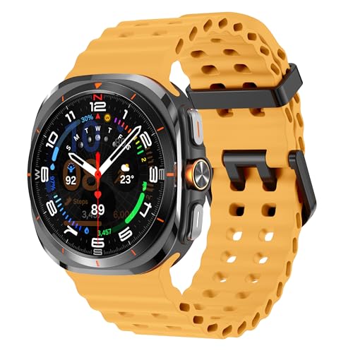 Image of Compatible with Samsung Galaxy Watch Ultra Strap Silicone Ocean Band Soft Replacement Bands for Galaxy Ultra 47mm 2025 2024 Watch Women Men