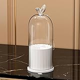 Xiyocadt 360° Drehbar Make up Organizer, Pinselhalter Kosmetik Aufbewahrung mit 3 Fächern, Aesthetic Schminktisch Organizers für Zimmer Decor Frisiertisch,Badezimmer Organisation (Weiß)