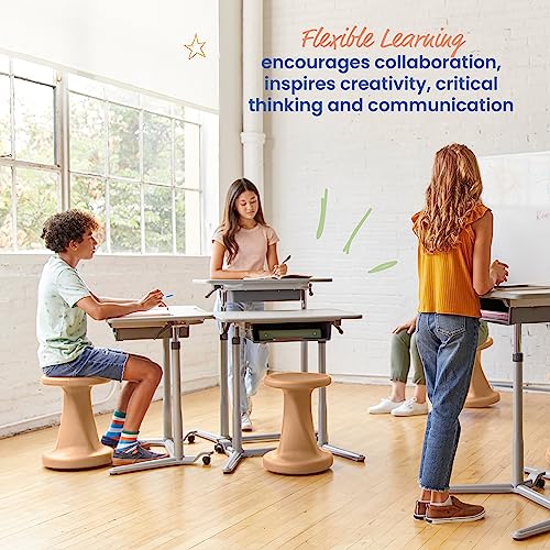 Image of ECR4Kids Twist Active Wobble Stool, 18in Seat Height, Classroom Furniture, Sand