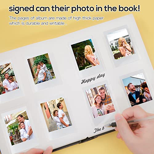 128 Pockets Photo Book with Writing Space for Fujifilm Instax Mini 12/11/9/40/EVO Instant Camera,2x3 Inch Polaroid Photo Album with Front Window,Vegan Leather Cover Hardcover (Black) - Image 4