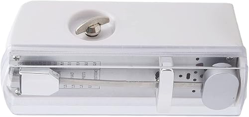 Miniatura 7 de Mini Metrónomo Mecánico - Metrónomo Mecánico Portátil en Plástico y Metal, 11x5x3cm, Accesorio Musical Blanco para Piano