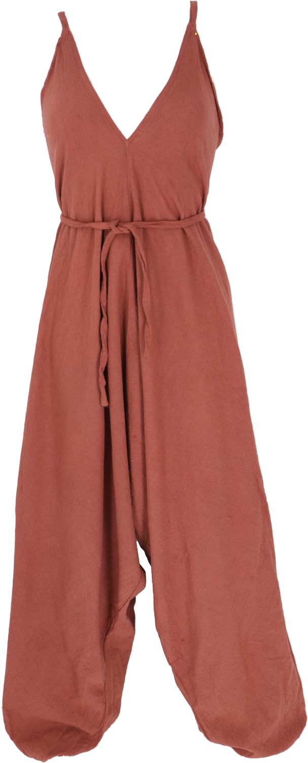 GURU SHOP Boho Jumpsuit, rückenfreie Sommer Pluderhose, Aladin Overall