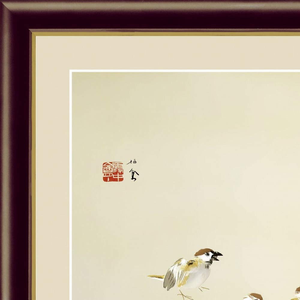 Amazon.co.jp: 竹内栖鳳 喜雀 F4号 高精彩工芸画 手彩補色 複製画 動物