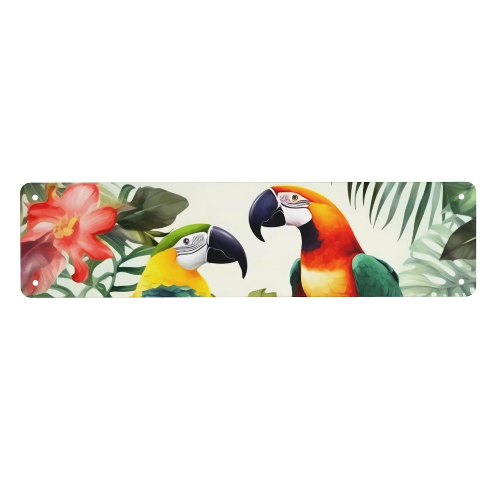 Vintage Metal Tin Signs Retro Garage Signs Stylish Wall Art Plaques for Home Decor Unique Poster 4x16 Inch Toucans Parrot palm tree leaves Metal Sign Outdoor Wall Decorations Gifts