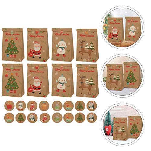 Amosfun 24 peças/1 conjunto de sacos de doces de Natal sacos de presente, lembrancinhas de festa, Na