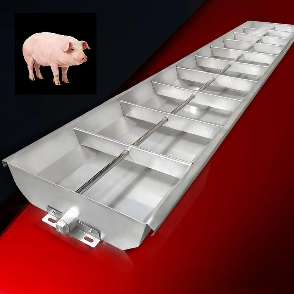 Mangeoire poules en inox de 100 cm pour élevage de bétail et porcelets