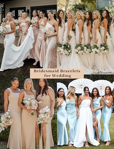 I Can't Tie The Knot Without You Bridesmaid Gift Cards Bridesmaid Bracelets Silver Tone- Set of 4,5,63