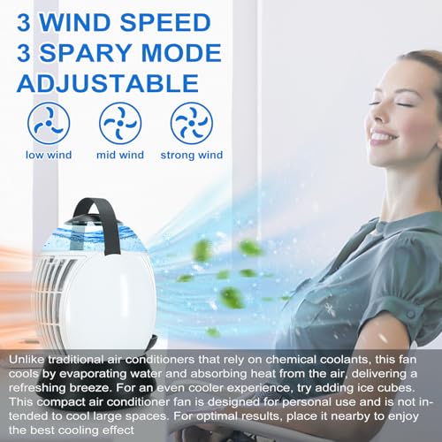 Ronjregan COOLING FANS THAT BLOW COLD AIR Mini Portable Air Conditioner Fan, Oscillation Mini Ac Unit Cooling Fan Small Air Conditioners Portable thumb #1