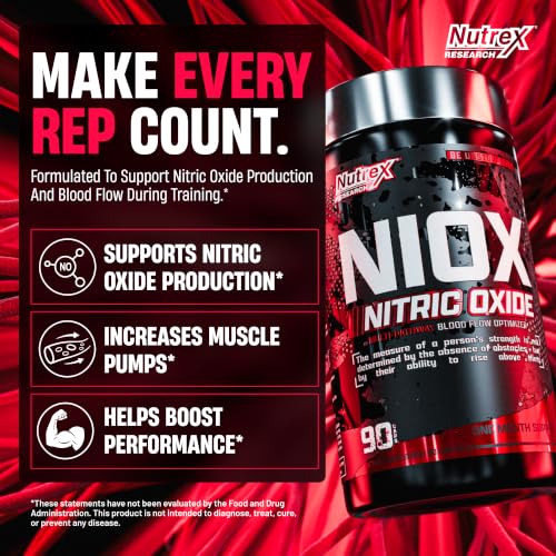 Image of Nutrex NIOX Nitric Oxide | PREMIUM PUMP BOOSTER FOR MAX VASCULARITY - 90Caps (Authentic Verification)