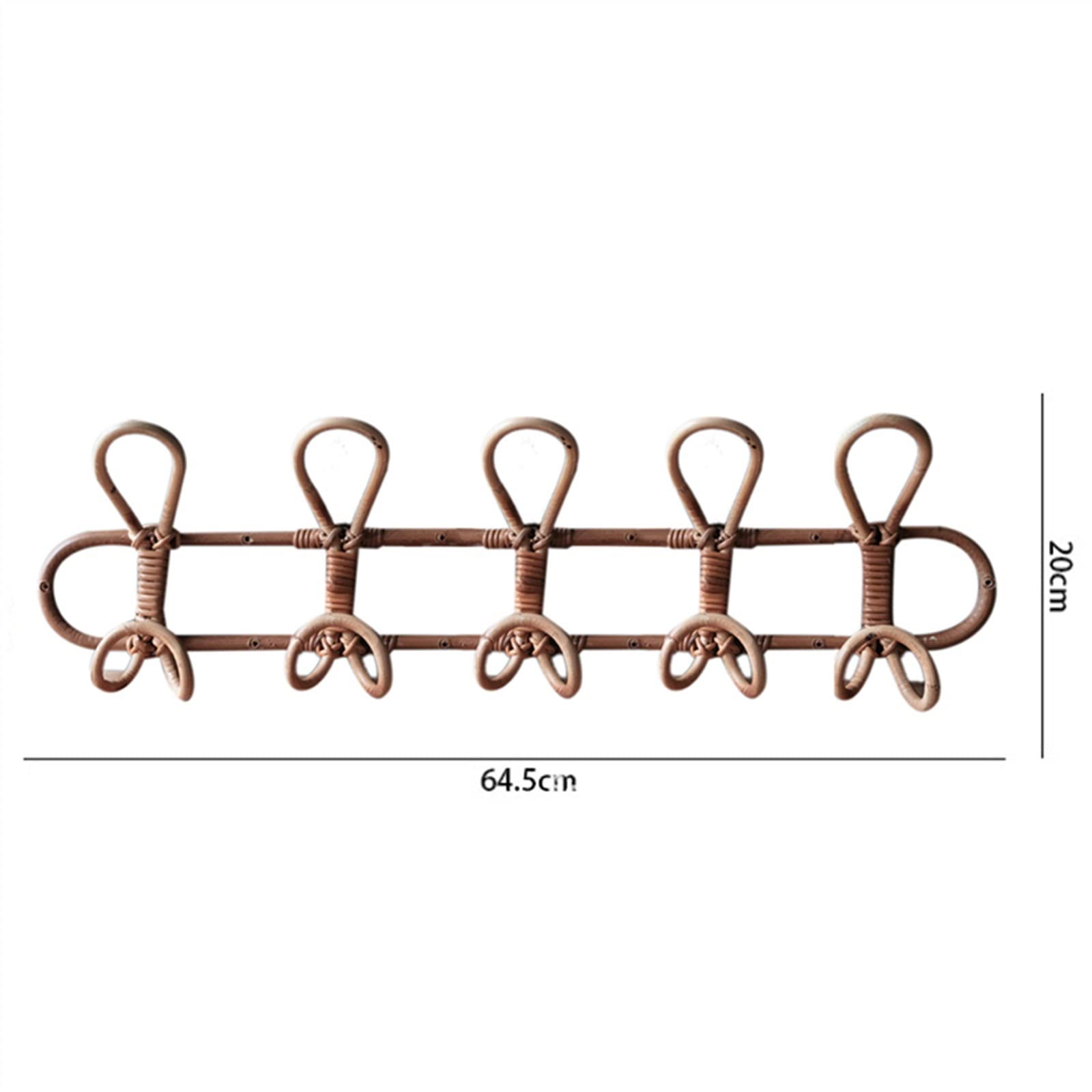 Garderobenständer zur Wandmontage, großer Vintage-Kleiderbügel aus Rattan, Organizer für Kinderkleidung, Rattan-Wandhaken, Kleiderhaken zum Aufhängen von Hüten, Raumdekor, Kleiderhaken