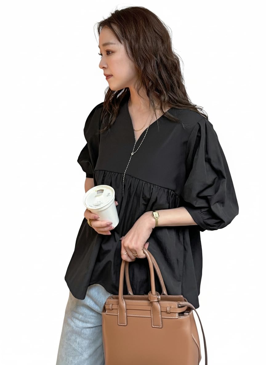 Women's Cotton Plain Styles Kurtis V-Neck Half Sleeve Short Kurti for Women Latest || Tunic for Woman