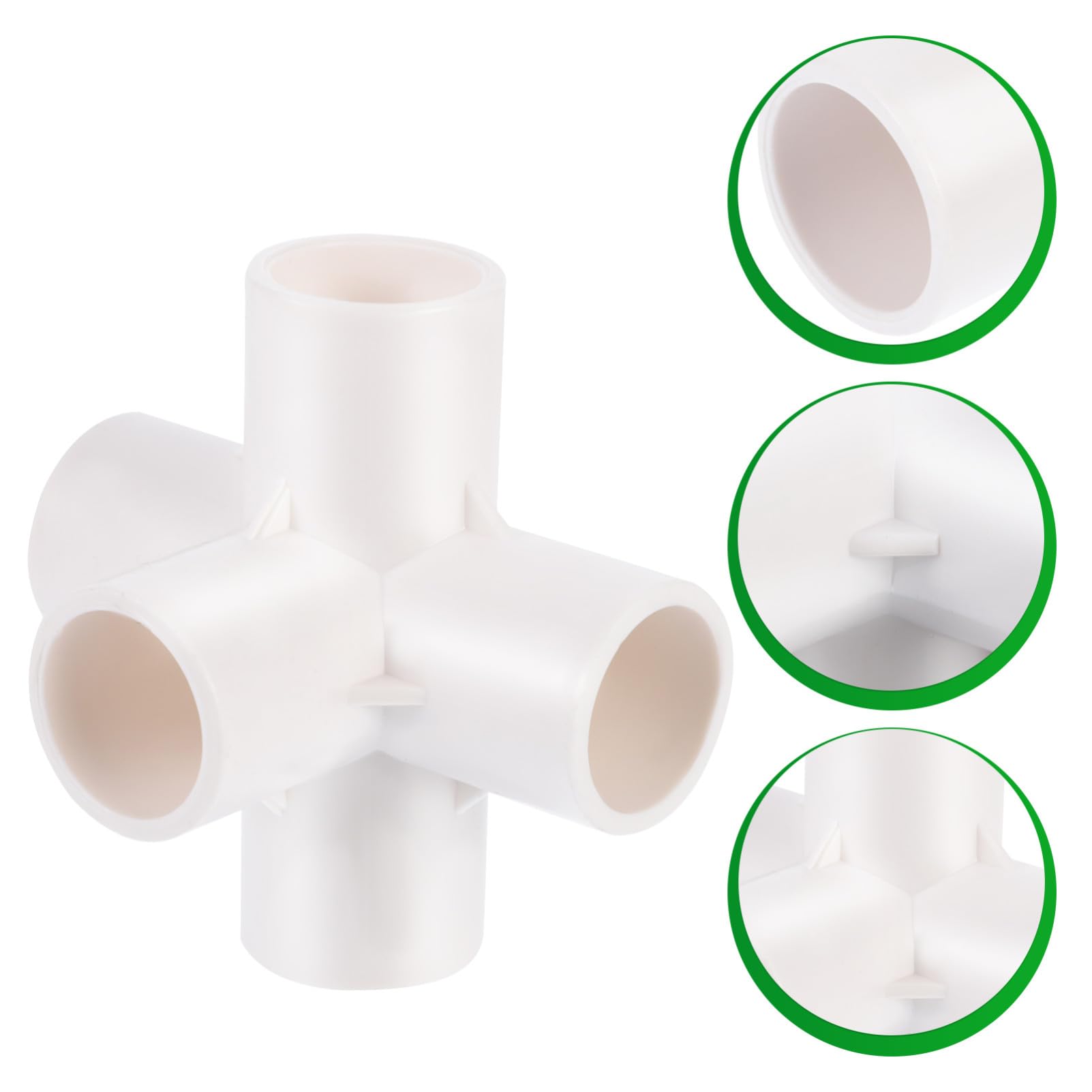 Raccordo per Acqua in PVC Bianco 20mm, 20 Pezzi, Connettore a 5 Uscite | Irrigazione Giardino e Prolunghe Domestiche, Giunzione Multiuso per Acqua e Tubo, Pvc Bianco, 5 Interfacce