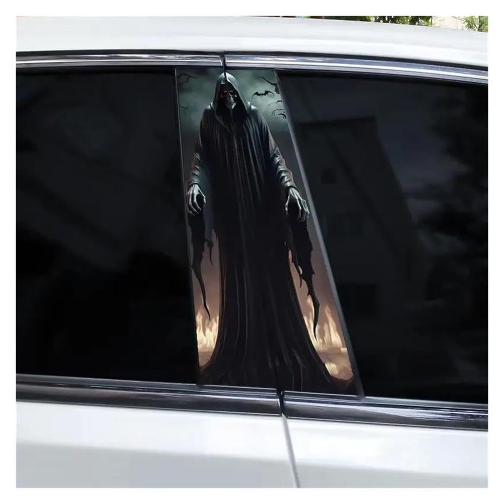 Body Parts 2pcs Car B-Pillar Decals Skull Cool Vinyl Waterproof Decals DIY(C)