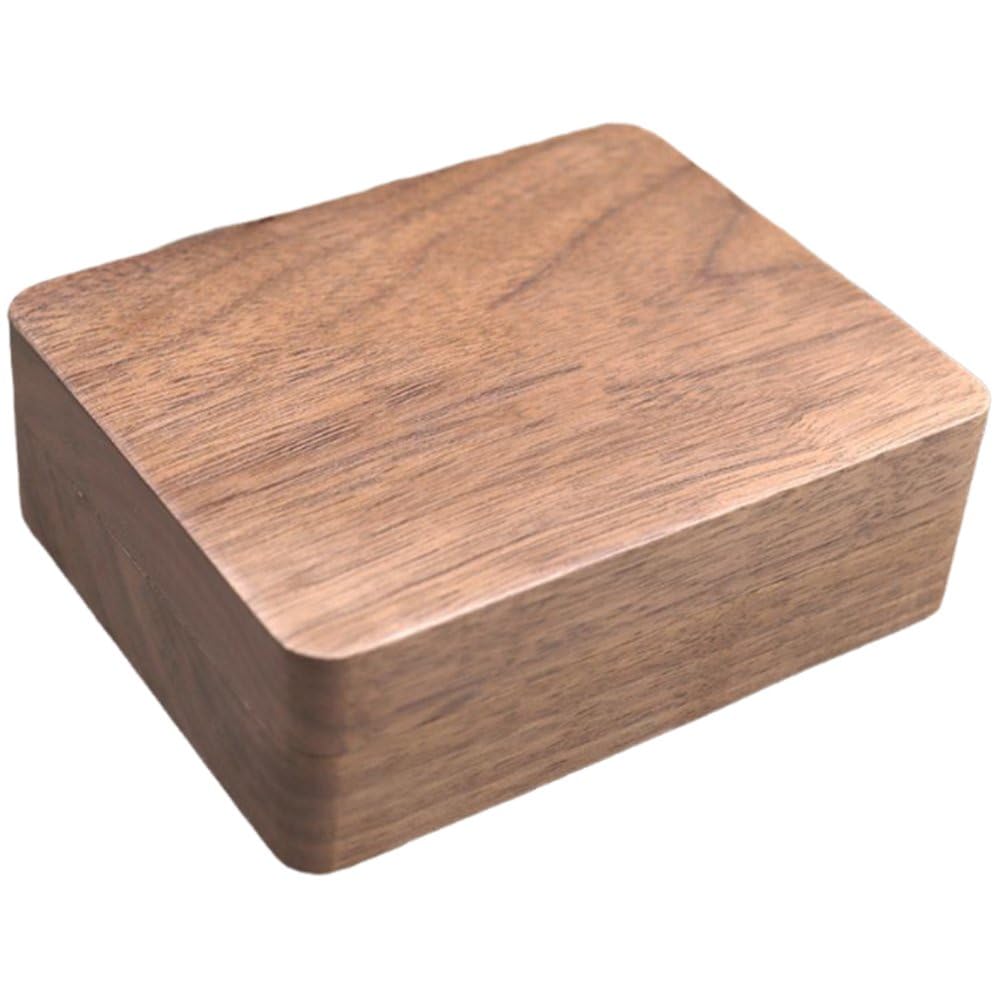 Caja De Almacenamiento De Madera De Nogal Macizo Para Lingotes De Oro, Monedas Conmemorativas Y Joyas – Cierre Magnético Y Forro De Terciopelo (12x9.5x4 Cm)