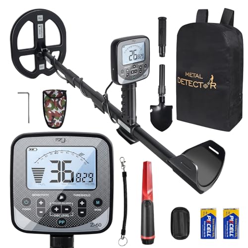 16' Detection Depth Metal Detector for Adults,High Accuracy Professional Metal Detector kit with Double-D Waterproof Coil,19.2 kHz Beach Metal Detector and Pinpointer,4 Professional Modes,LCD Display