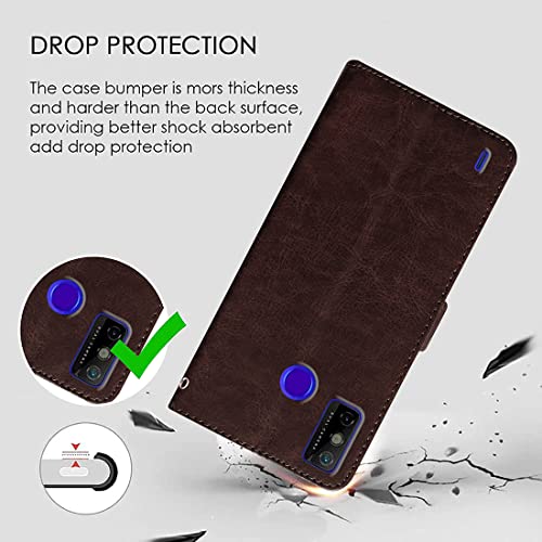 Image of Flip Cover Back Case for Tecno Spark Go (2020) | Premium Leather Finish | Inbuilt Pockets & Stand | Flip Cover Back Case for Tecno Spark Go (2020) (Coffee)