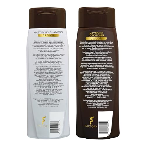 Hellawell Professionals Color Reviving | Color Shampoo and Conditioner Kit for Brown Hair | Brown Tones | For an Intense and Brilliant Color | 8.11 oz