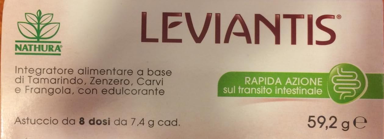 Leviantis 48 Buste Integratore Alimentare Gusto Amarena 100% Naturale Azione Rapida sul Transito