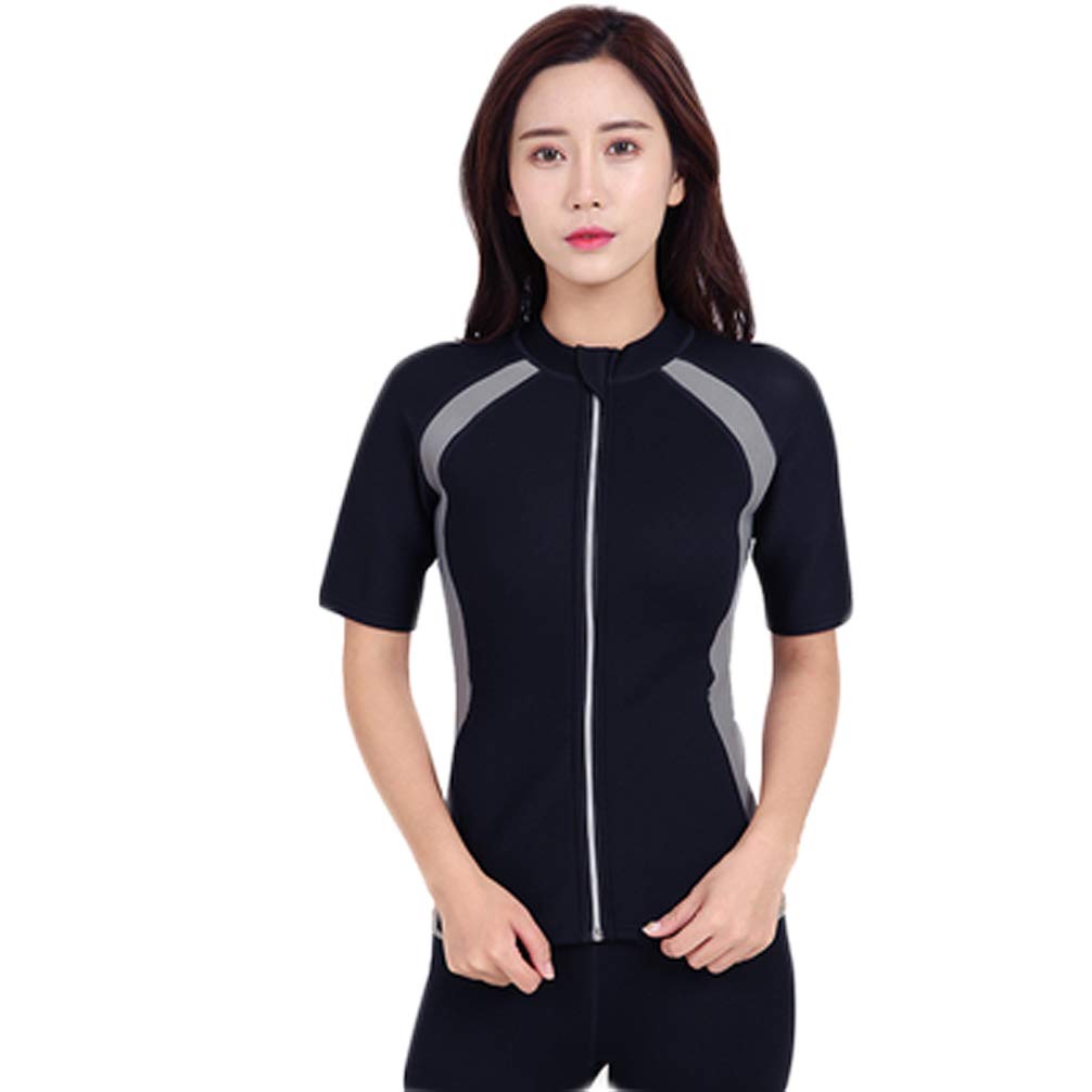 Bakerdani Women Hot Sweat Weight Loss Shirt Neoprene Body Shaper Sauna Suit Workout
