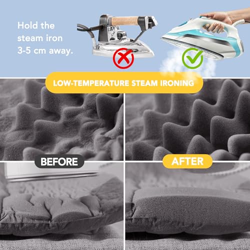 Deconovo Large Dog Bed Mattress Orthopedic Rectangular Dog Bed with Non-Slip Back, Comfortable Waterproof Pet Bed for Dogs and Cats, Suitable for Sofa Car and Crate, 91x69x8cm, Light Khaki - Image 3