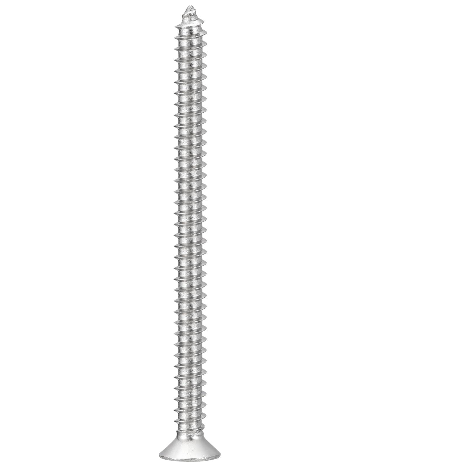 METALLIXITY Countersunk Phillips Wood Screw (#12x3") 100Pcs, 304 Stainless Steel Coarse Thread Phillips Drive Flat Head Wood Screws - for Furniture Installation Repair, Silver