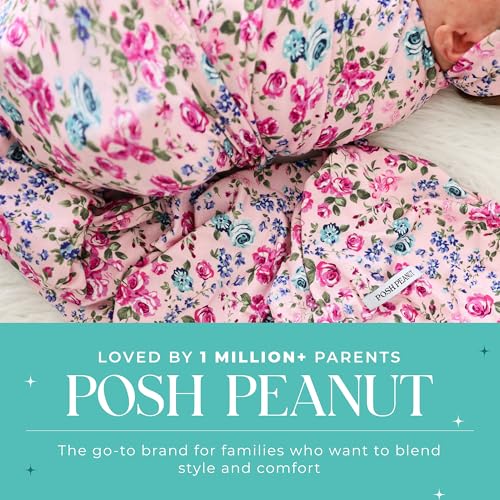 Image of Posh Peanut Soft Baby Swaddle & Headband Set - Viscose from Bamboo Newborn Wrap Receiving Blanket, Nursing or Stroller Cover (Pixie)