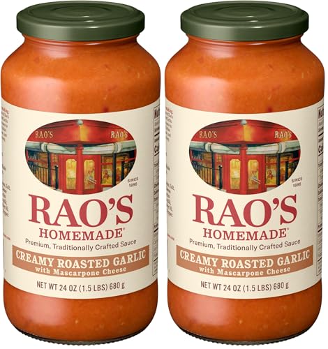 Image of RAOS Creamy Roasted Garlic Pasta Sauce, 24 OZ (Pack of 2)
