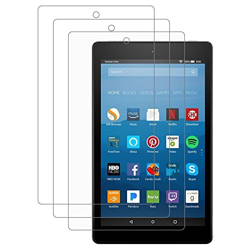 [3-Pack] Gzerma Screen Protector for Amazon Fire HD 8 2016 2017 2018, Childproof Shatterproof [Ultra Clear] Front Protective Film Cover Compatible with Kindle Fire HD8 8 Inch Anti-Glare Case Friendly