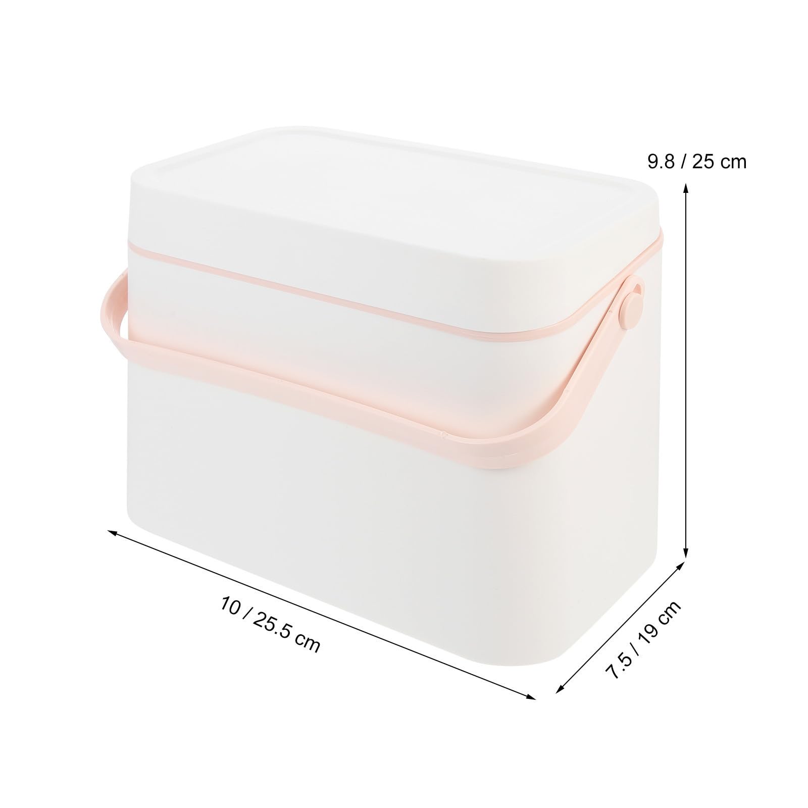 Caja de Maquillaje de Abs Blanco con Espejo, Organizador de Cosméticos Almacenamiento para Cosméticos y Organización de Mesa para Hogar y Oficina, para Archivos y Papelería