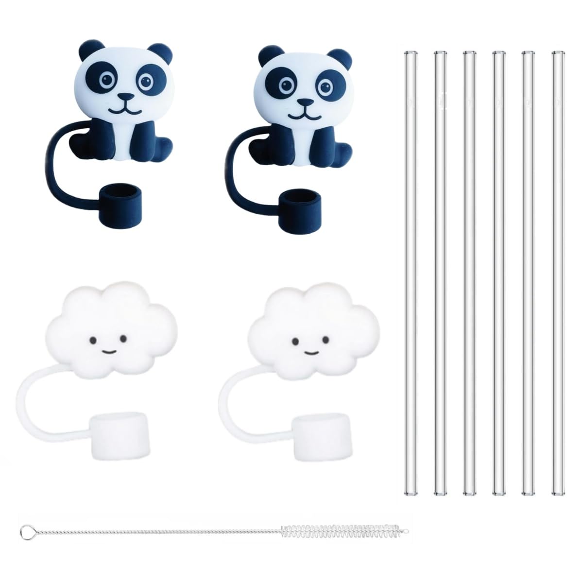 Cute Silicone Straw Cap and Clear straw for Stanley cup 30 oz Tumbler