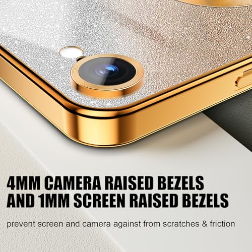 Image of Misscase for iPhone 17e Case& iPhone 16e Magnetic Glitter Case Compatible with MagSafe,Full Protection Slim Shockproof Anti-Scratch Case with Camera Lens Protector Dust-Proof Cover for Women Gold