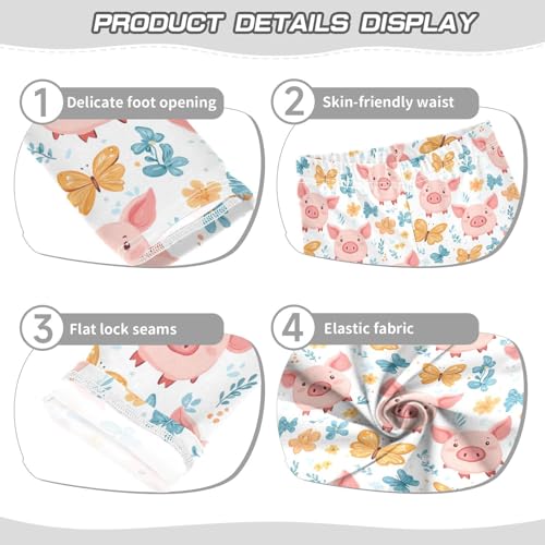 Funny Pig Girls Leggings,Workout Leggings for Girls Toddler Athletic Leggings Size for 3-10T3