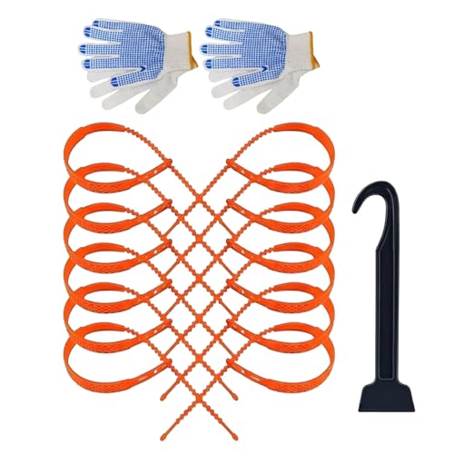 Cadenas de nieve para neumáticos de coche, tracción reutilizable resistente al desgaste, cadena de neumáticos de 15 pulgadas con diseño antideslizante, cadena de goma para camión SUV con fácil