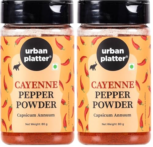 Image of Urban Platter Cayenne Pepper Powder, 80g (Bold, Fiery Heat | Essential Culinary Spice | Known to Support Heart Health & Metabolism) (Pack of 2)