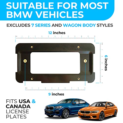 Tn Trunknets Inc Rear Bumper License Plate Bracket For Bmw 2000-2023, Plate Holder Set W 6 Screw Bolts & Wrench Kit, License Tag Mounting Kit, Quality Plate Holders (Set Of 15 Units) #TOP1