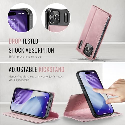 PlusnapX for iPhone 17 Pro 2-in-1 Detachable Wallet Phone Case, Pink by PlusnapX - Used condition - Image 4