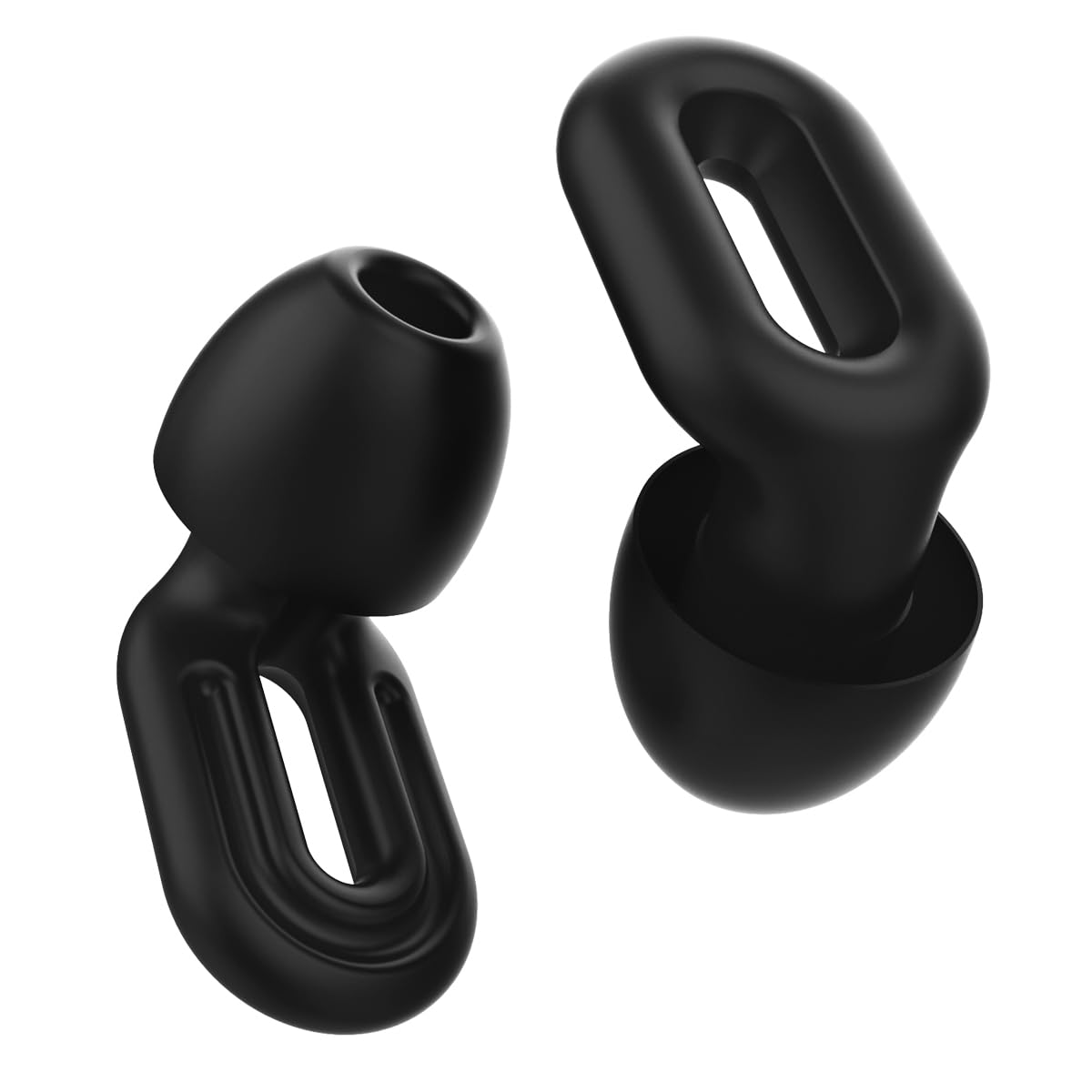 Bouchons d'oreilles Saccater Focus - Bouchons en silicone réutilisables pour la concentration, le travail, les études, le sommeil, les voyages, protection auditive, XS/S/M/L SNR 23 (Noir, Unité)