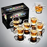 Ocean ice Funny Shot Glasses Set of 6, 1.7oz Gun Pistol Shape Clear Tequila Glasses Bulk, Espresso Shot Glass, Whiskey, Espressos, Spirits & Liquors, Mini Shot Glasses Bulk Dishwasher Cleaning