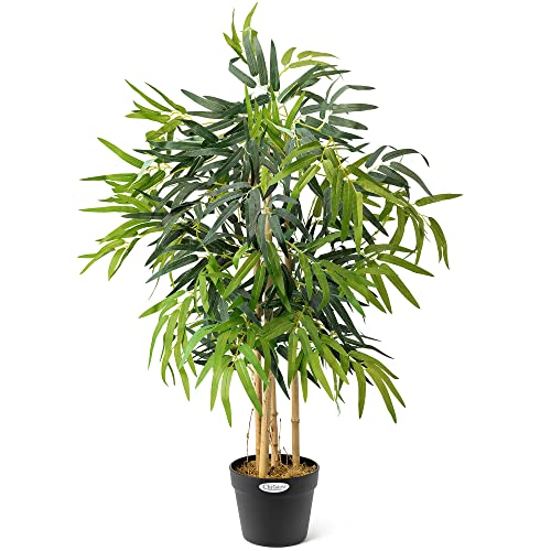 Christow Artificial Bamboo Plant In Pot, Large 3ft 4ft 5ft Tall Indoor Decoration, Realistic Lush Green Leaves, Home Office Restaurant