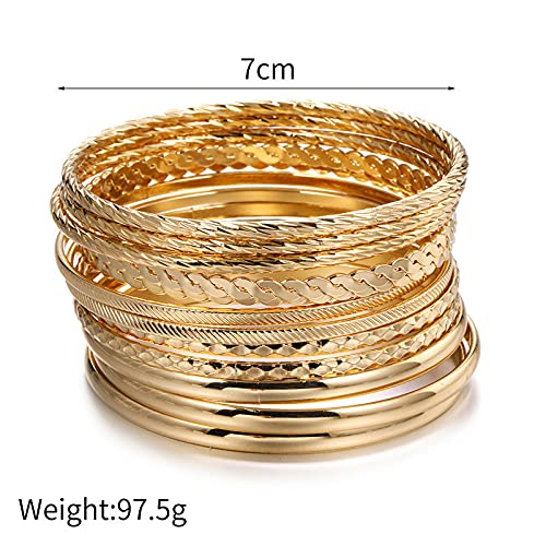 Caiyao Layers Bohemica Stackable Bracelets Set Indian Wedding Multi Textured Pearl Beads Gold Bangle Bracelet Fashion Handcuffs Wrist Bangle for women Jewelry2