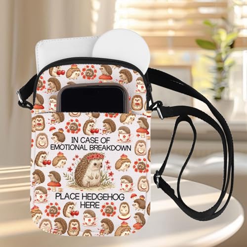 ZJXHPO Hedgehog Emotional Breakdown Cross Body Bag Pet Hedgehog Lover Owner Messenger Bag Animal Lover Gift4