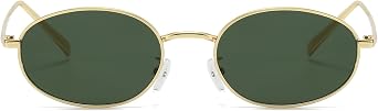 Retro Oval Sunglasses for Women and Men Classic Vintage 90s Hippie sunglasses Metal Frame Sun Glasses