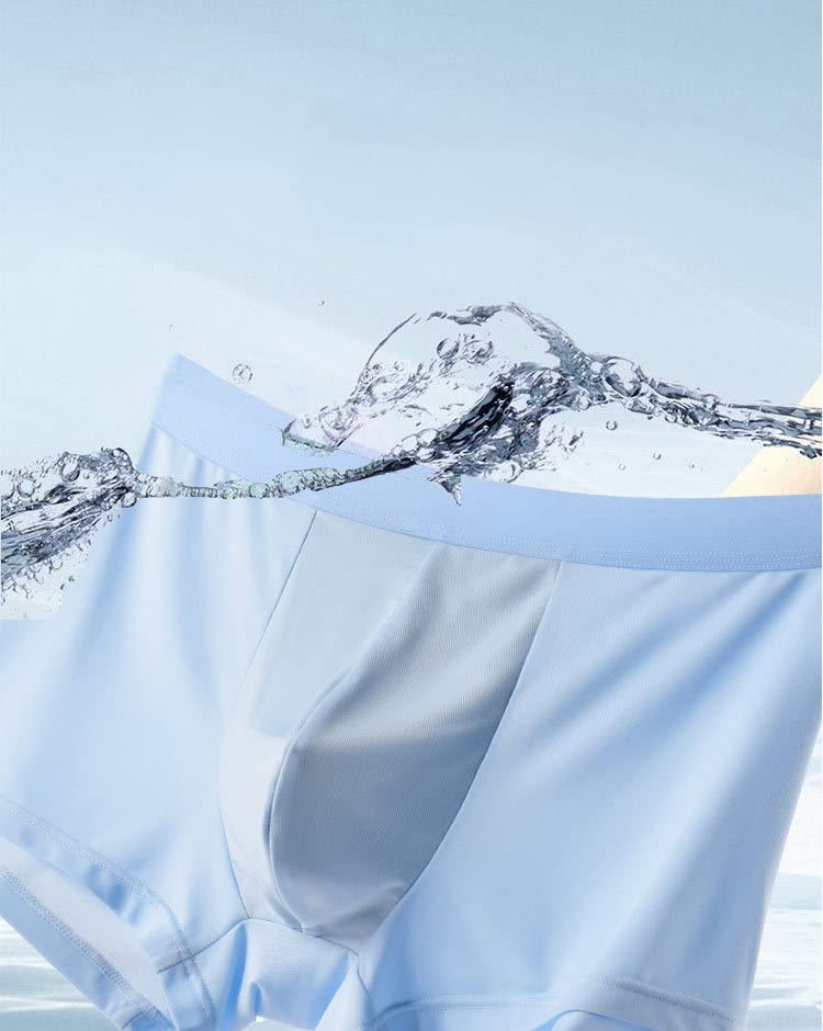 Mens Ice Silk Mesh Breathable Underwear,Sexy Panties Absorbent Soft 3D Ultra Thin Comfortable Men Boxer Briefs3